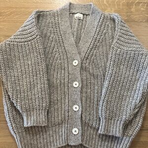 Babaa cardigan no19 in mist, WITH SMALL MOTH HOLE